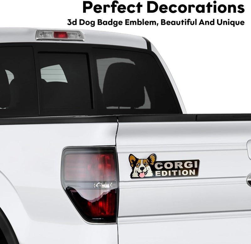 Queenik Dog Edition 3D Car Badge, Laser Cutting Metal Emblem, Cute Dogs Decals (Corgi) - Image 3